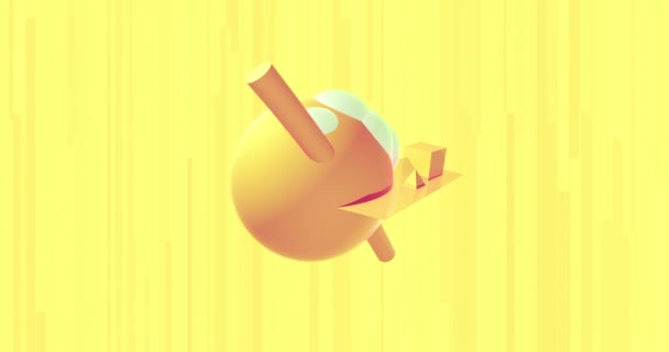 Abstract 3d weergave van geometrische vormen. Minimalistisch animatieontwerp — Stockvideo