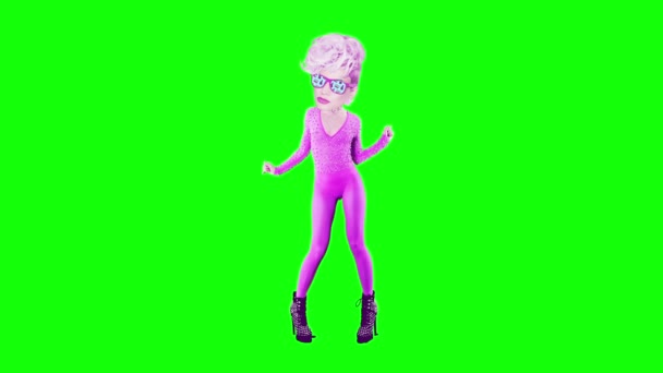 Stop pohyb animace legrační loutkové postavy dívka s izolovanou maskou. Ideální pro design gif — Stock video