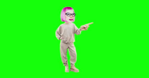 Stop motion animation funny character Lady with different emotions on  chroma key  for advertising and presentations, angry power  girl — Stock Video © Porechenskaya #392936040