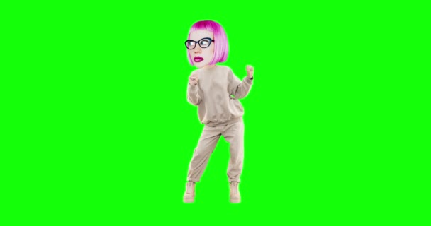 Stop motion animation character Girl with different emotions on chroma key for advertising and presentations, dancing motion — Stock Video © Porechenskaya #392936146 Stop motion animation character Girl with different emotions on chroma key for advertising and presentations, dancing motion — Stock Video © Porechenskaya #392936146