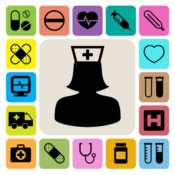 Conjunto Iconos Médicos Ilustración Eps — Vector de stock