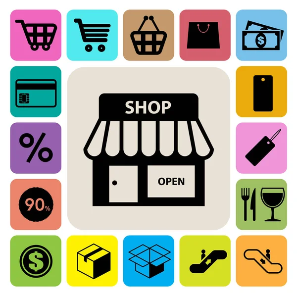Shopping Icons Set Illustration Eps — Stock Vector