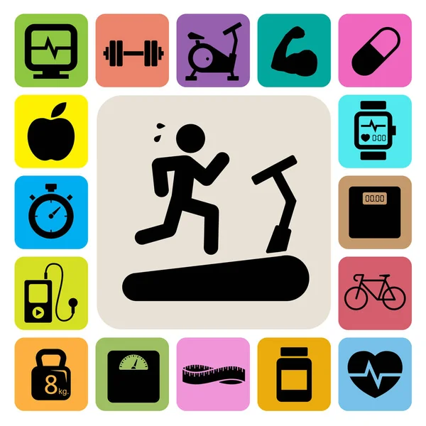 Fitness Health Icons Illustration Eps10 — Vector de stoc