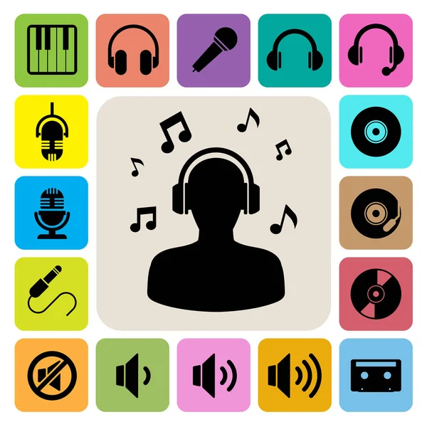 Music Icon Set Illustration Eps10 — Stock Vector