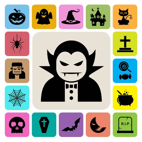 Ensemble Icônes Halloween Illustrator Eps10 — Image vectorielle