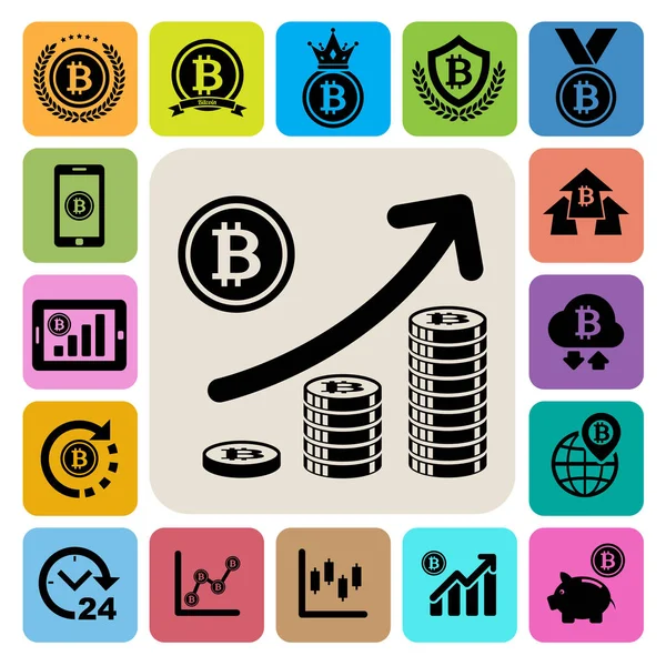 Zestaw Ikon Bitcoin Ilustracja Eps10 — Wektor stockowy