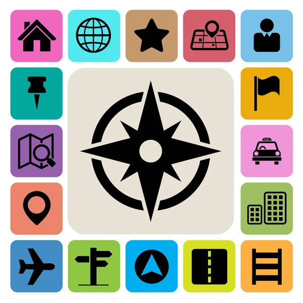 Map Location Icons Set Illustration Eps10 — Stock Vector