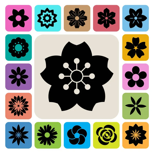 Ensemble Icônes Florales Illustration Eps10 — Image vectorielle