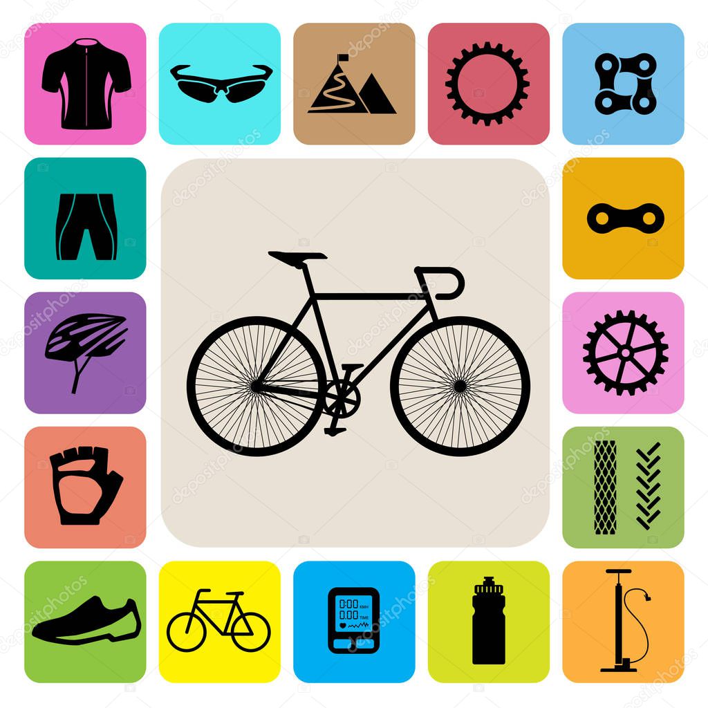 Bicycle icons set,illustration eps 10