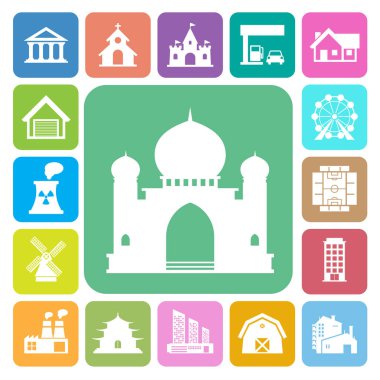 Antik Orta Doğu kale düz simgesi