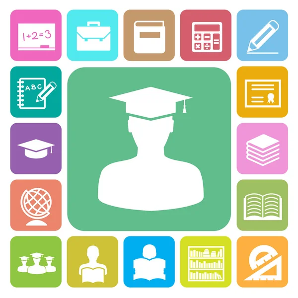 Education Icons Set Illustration Eps — Stock Vector