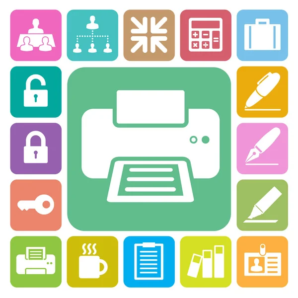 Business Office Icons Set Illustration Eps — Stock Vector