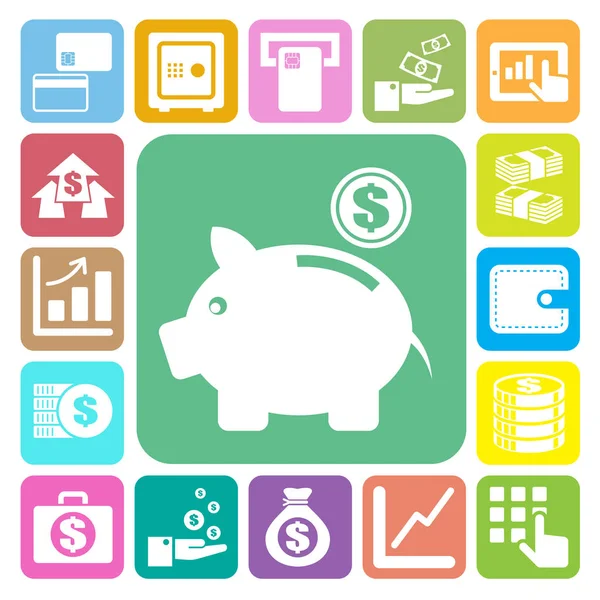 Financiën Geld Pictogram Set Illustration Eps10 — Stockvector