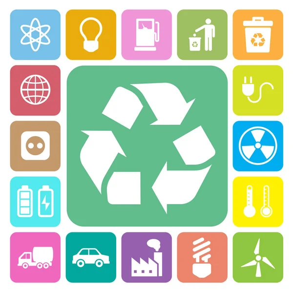 Eco Energy Icons Set Illustration Eps10 — Stockvektor