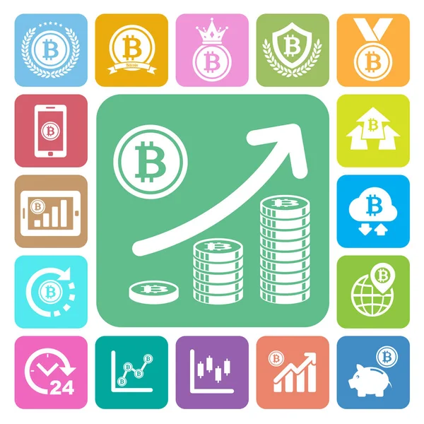 Zestaw Ikon Bitcoin Ilustracja Eps10 — Wektor stockowy