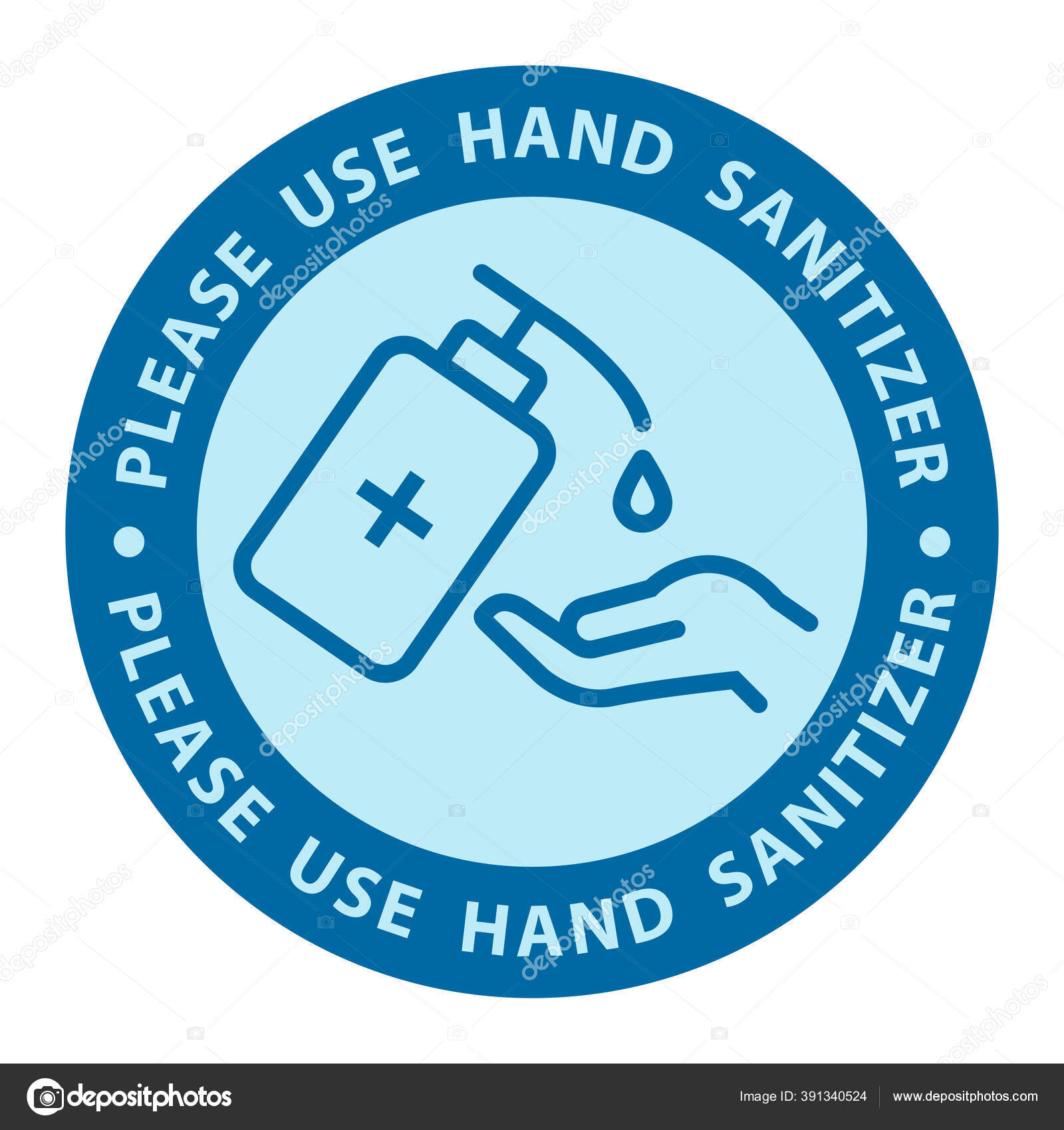 Use Hand Sanitizer Sign Vector Illustration Content Please Use Hand
