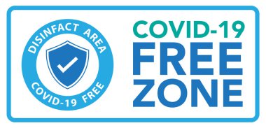 Covid free zone sign symbol.Vector eps10 clipart