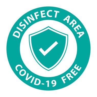  Round symbol for disinfected areas of Covid-19. Covid free zone.Vector eps10 clipart