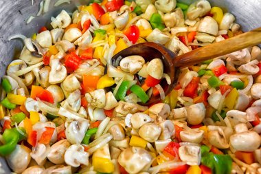 Arka plan sağlıklı taze vejetaryen salatası