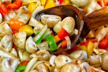 Arka plan sağlıklı taze vejetaryen salatası