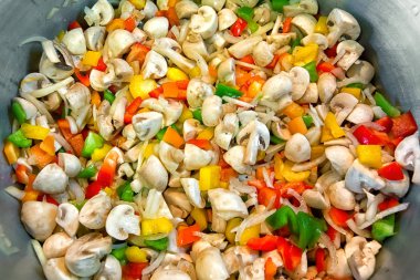 Arka plan sağlıklı taze vejetaryen salatası