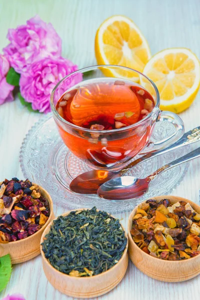 tea, fruit tea, Cup of tea, various kinds of tea, tea on the table