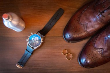 Stil mans. Damat için Mens aksesuarlar. metin için yer