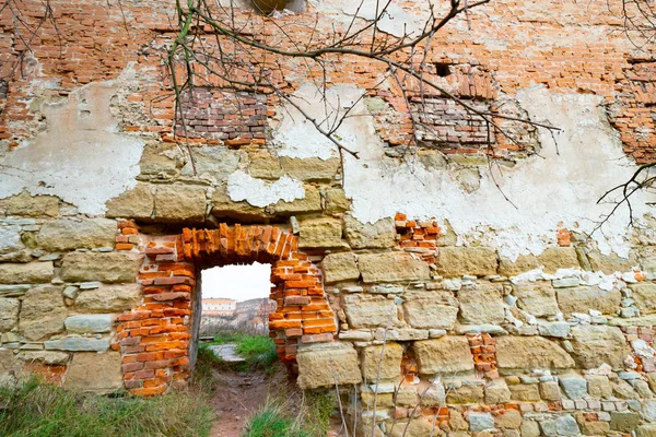 Eski Taş Doku Taş Duvar Tuğla Duvar Eski Duvar Metin — Stok fotoğraf
