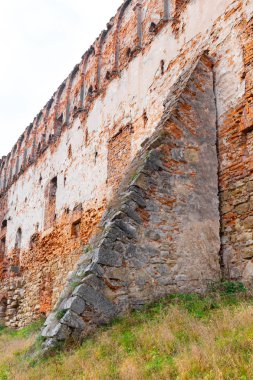 Kapıları ve pencereleri Staroselskiy castle dik dik selo Lviv Bölgesi Ukrayna daraltılmış duvarlarla eski kalıntıları