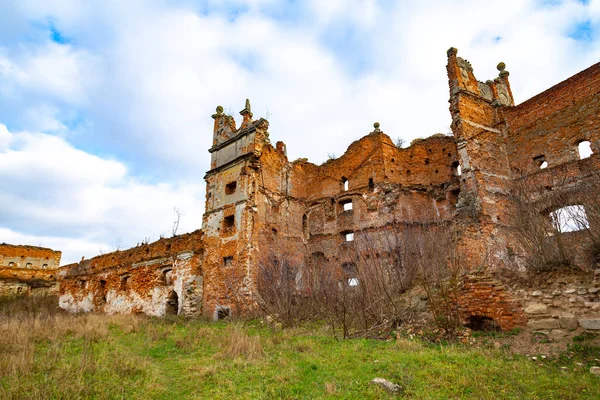 Старые Руины Разрушенных Стен Воротами Окнами Старосельский Замок Старом Селе — стоковое фото