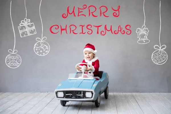 Glückliches Kind Das Hause Zahlt Kinder Haben Spaß Weihnachten Weihnachtsferien — Stockfoto