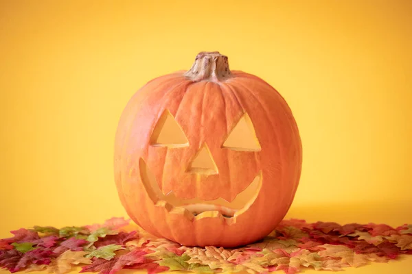 Concepto de vacaciones de calabaza de Halloween miedo —  Fotos de Stock