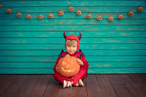 Happy child dressed Halloween costume — Stock Photo, Image