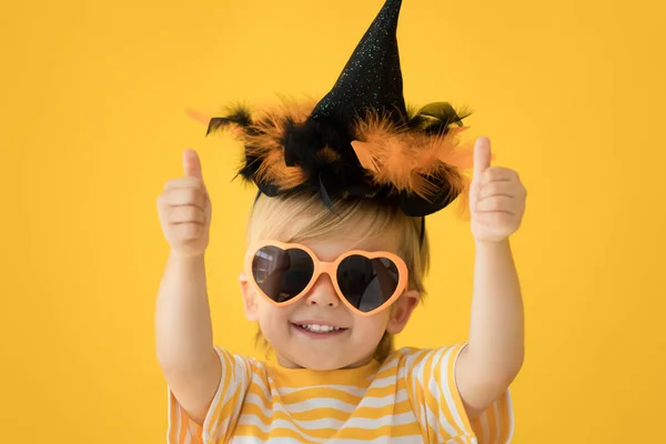 Happy child dressed Halloween costume — Stock Photo, Image