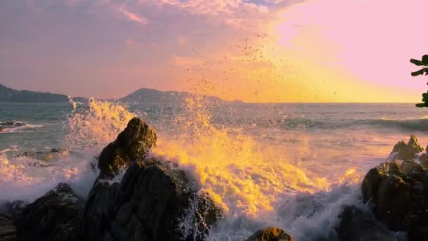 Coucher Soleil Sur Mer Mer Andaman Phuket Thailand — Video