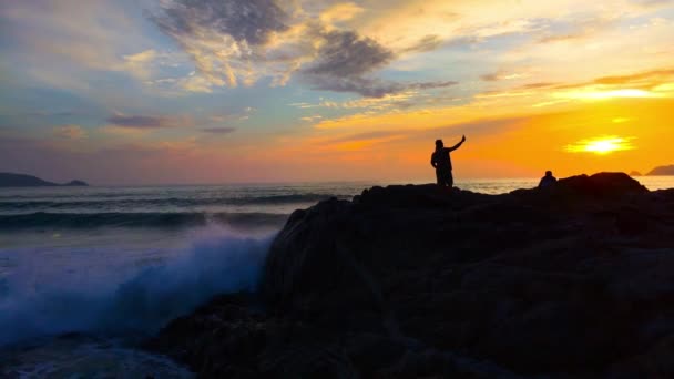 Amanecer Sobre Mar Andaman Mar Phuket Tailandia — Vídeo de stock