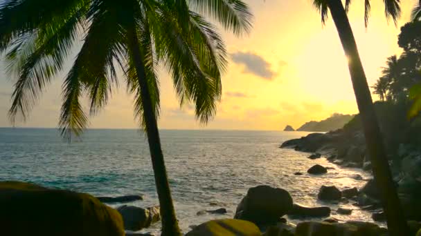 Západ Slunce Moři Phuketu Thajsko Léto 2019 — Stock video