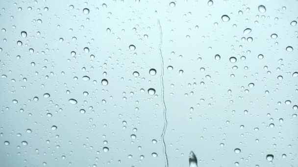 Gota Agua Burbuja Lluvia Sobre Fondo Vidrio — Vídeos de Stock