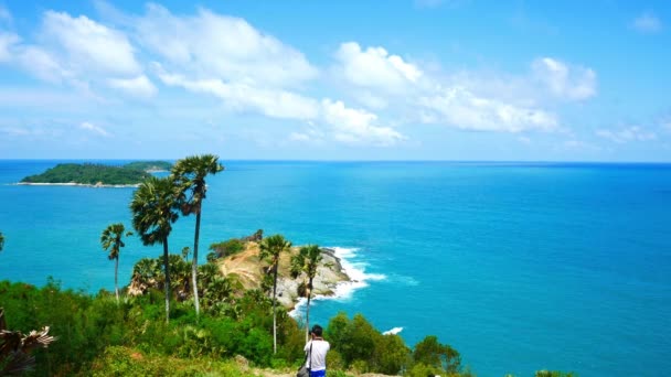 Najpiękniejszy Punkt Widokowy Seascapes Phuket Tajlandii Klip Wideo Uhd — Wideo stockowe