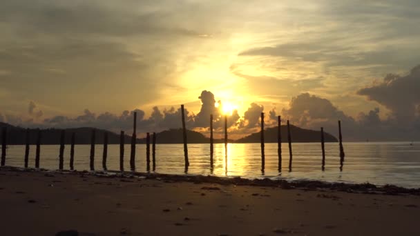 Ochtend Zonsopgang Aan Kust Zomer Uhd Video Clip — Stockvideo