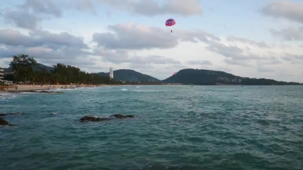 Coucher Soleil Dans Mer Sur Côte Plage Mer Été Phuket — Video