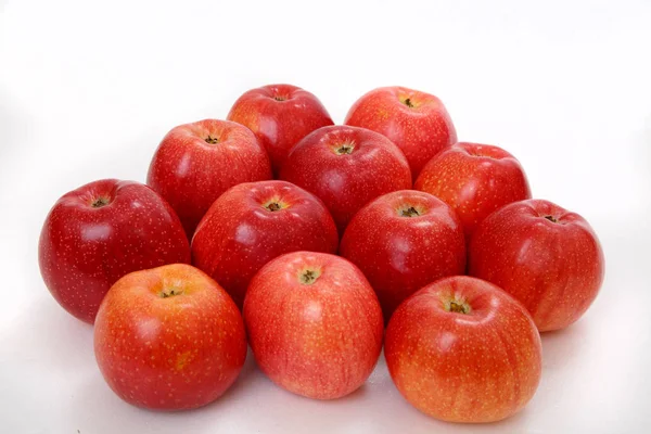 Organic Food Apples White Background — Stock Photo, Image