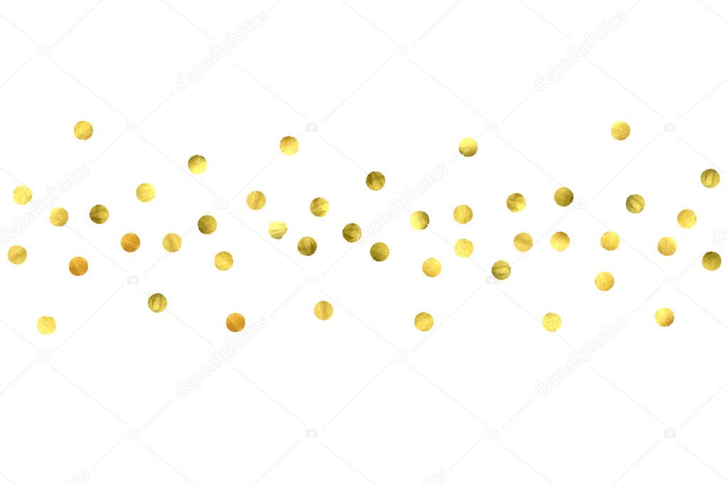 Round gold confetti.