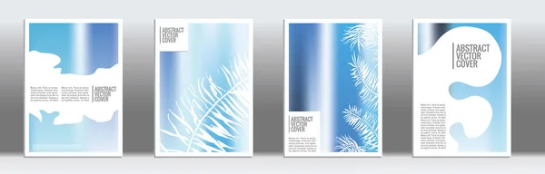 Blauwe exotische cover set. — Stockvector