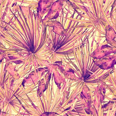 Egzotik desen. Yaz suluboya arka plan.