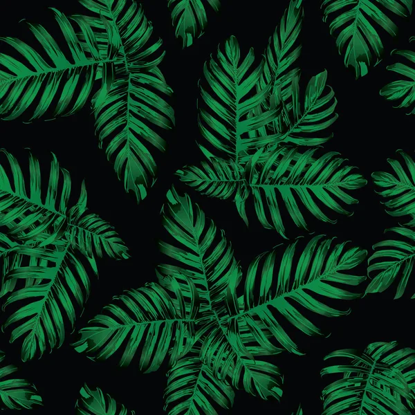 Motif sans couture Palm Monstera — Image vectorielle