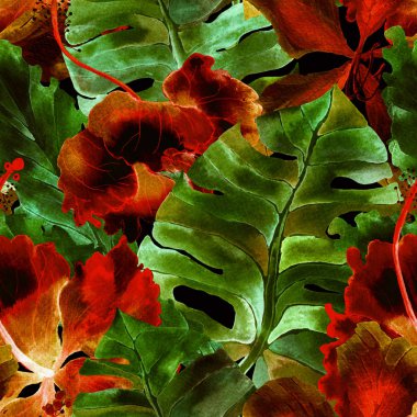 Suluboya Tropikal Desen.