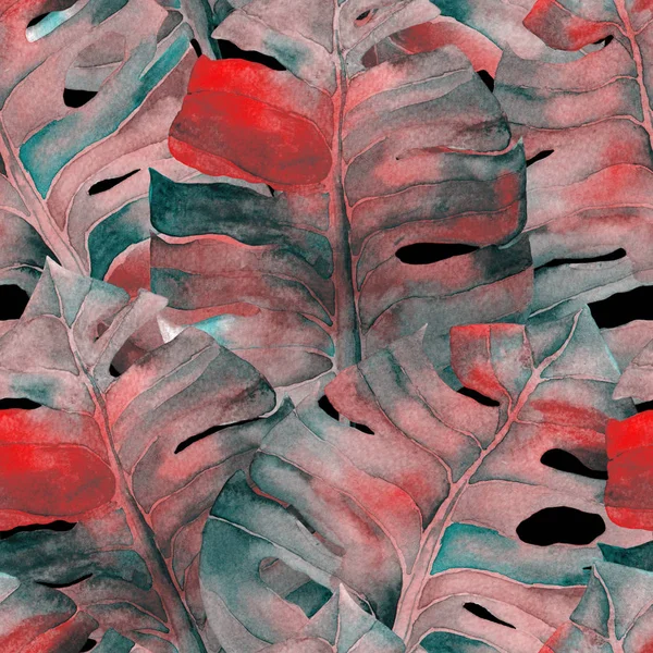 Watercolor tropical pattern.