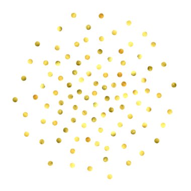 Yuvarlak altın konfeti.