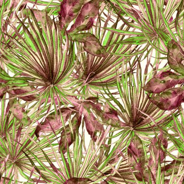 Egzotik desen. Yaz suluboya arka plan.